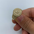 14K Gold Petite Circle Wave Diamond Ring in yellow gold - close-up product photo