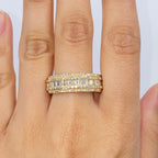14K Gold Succession Diamond Baguette Ring in yellow gold - close-up product photo