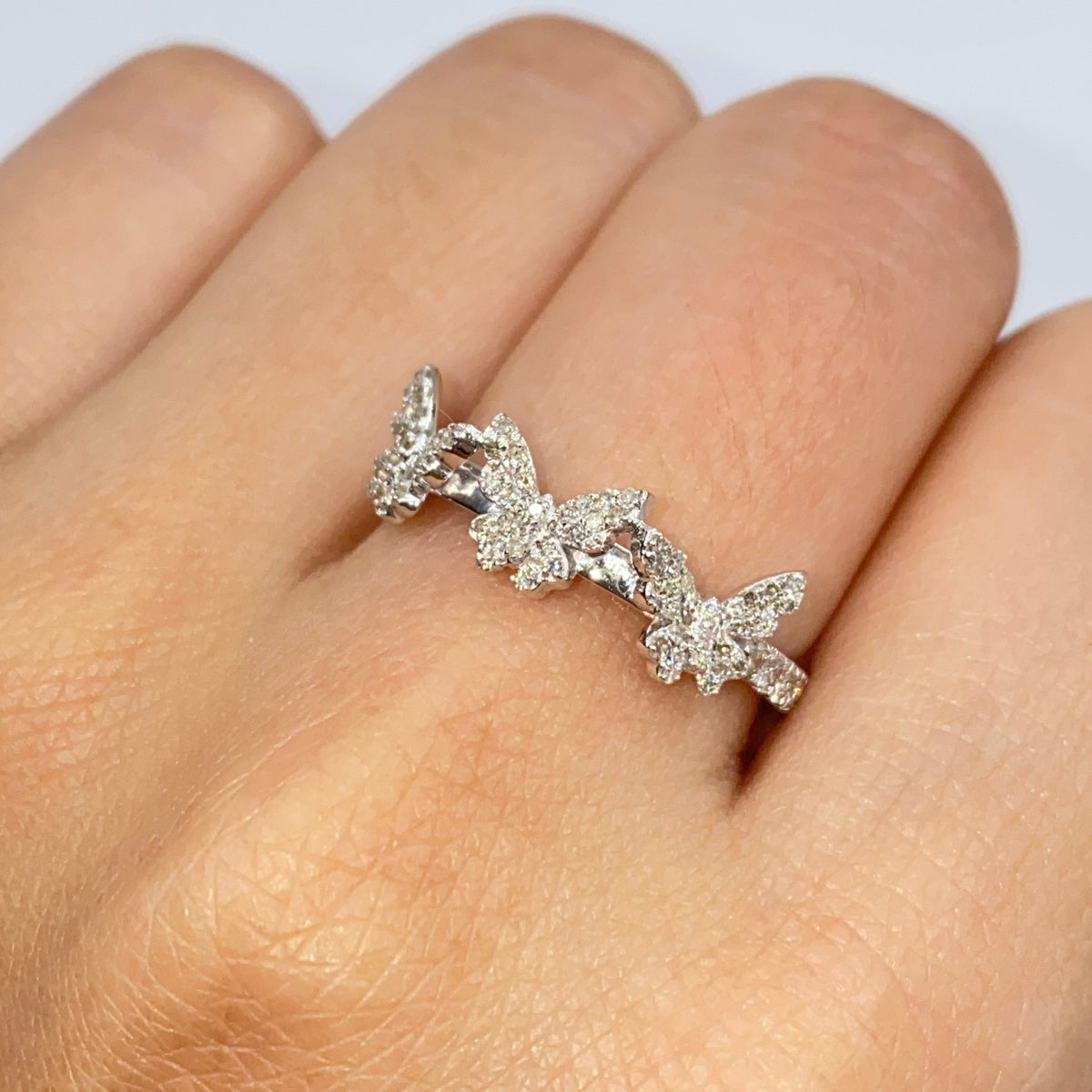 14K Gold Hashira Butterfly Diamond Ring - additional product view 5