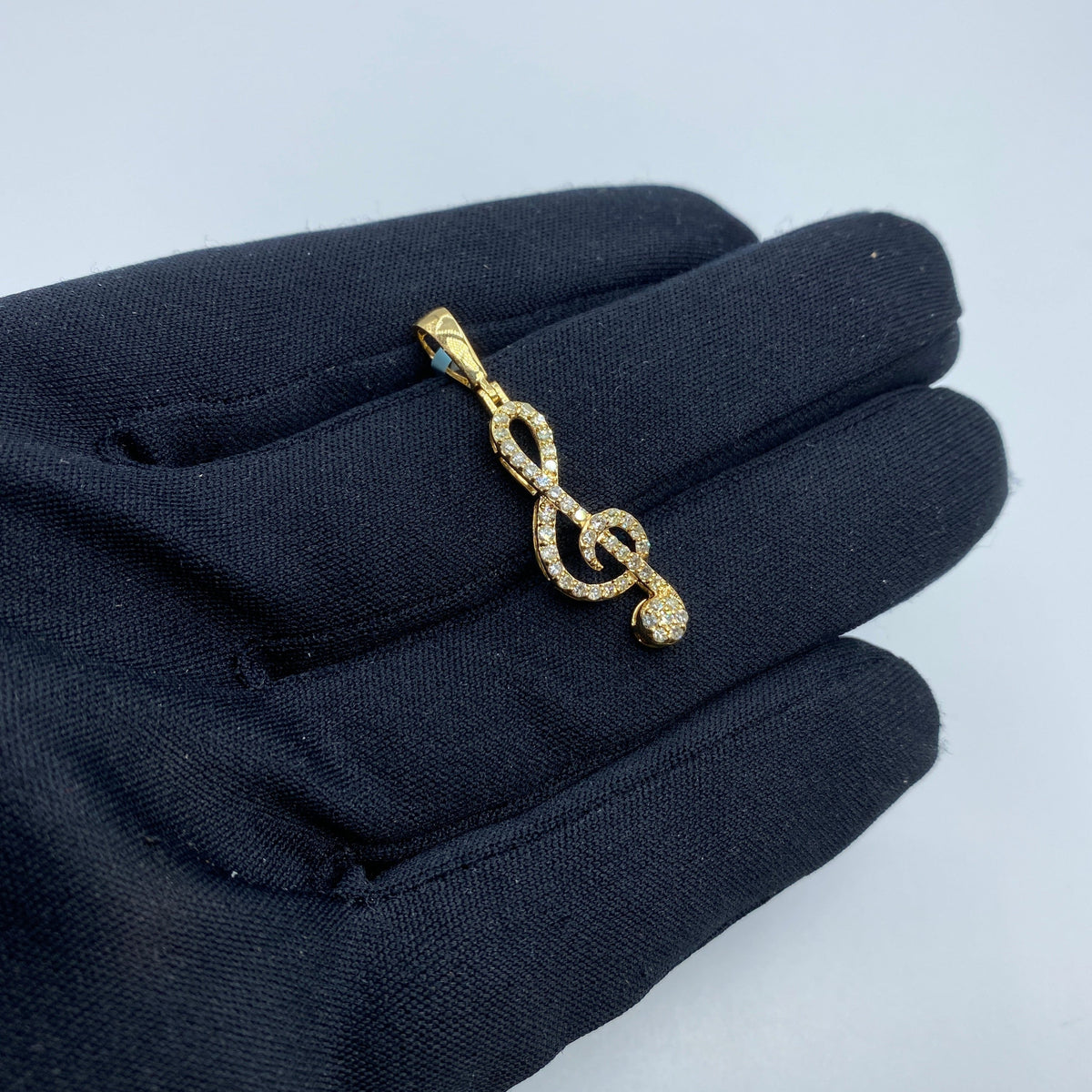 14K Gold Eighth Music Note Diamond Pendant - additional product view 4