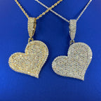 14K Jumbo Heart Halo Diamond Pendant - additional product view 2
