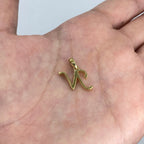 10K Gold Cursive N Initial Diamond Pendant - additional product view 4