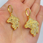 14K Gold Iced Roaring Lion Diamond Pendant - additional product view 5