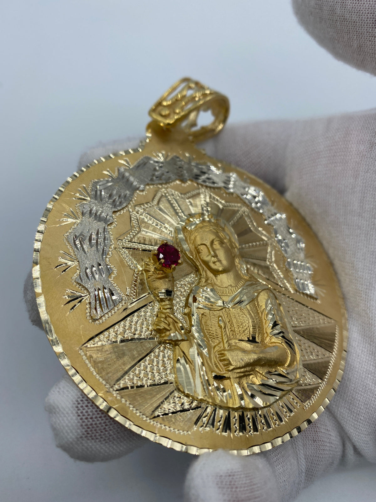 10K Gold Saint Barbara Pendant - 3.75 in - additional product view 3