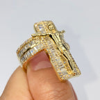 10K Gold Crucify Cross Diamond Baguette Ring - additional product view 4