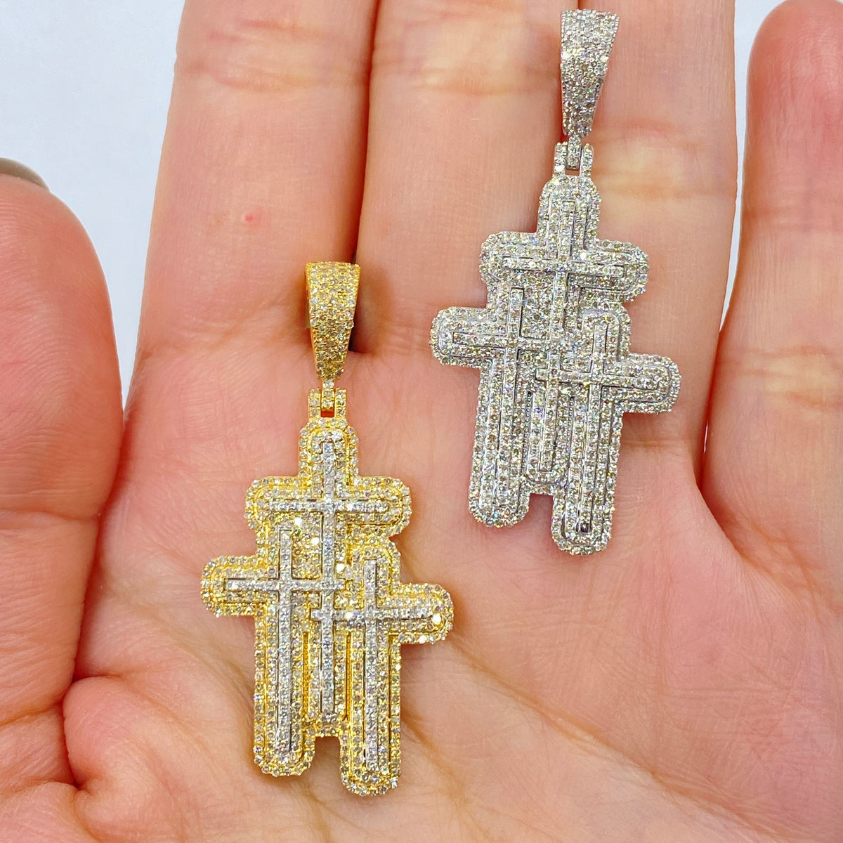 10K Gold Trilogy Cross Diamond Pendant - additional product view 3