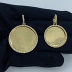 14K Gold Circle Diamond Picture Photo Pendant - additional product view 2