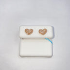 14K Gold Icy Heart Halo Diamond Earrings - additional product view 6