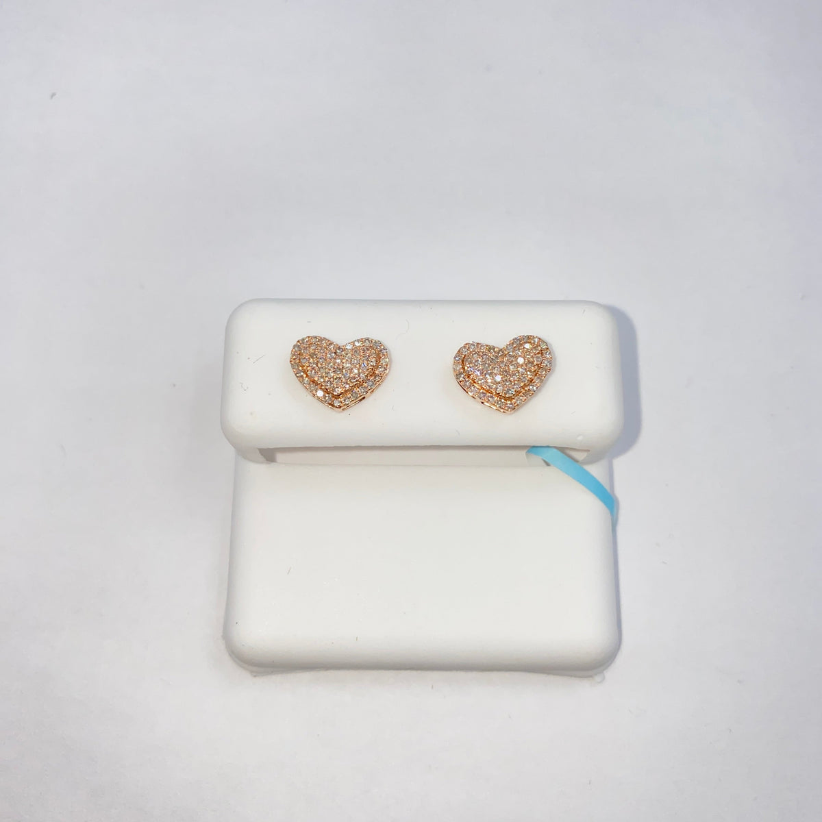 14K Gold Icy Heart Halo Diamond Earrings - additional product view 6