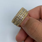 14K Gold Eternity Jumbo Diamond Ring in yellow gold - close-up product photo