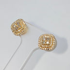 14K Gold 8.2mm Rounded Square Diamond Earrings - additional product view 6
