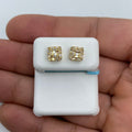 14K Gold Square Box Diamond Baguette Earrings 0.35 Ct in yellow gold - close-up product photo