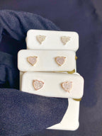 10K Gold Castle Heart Diamond Earrings - additional product view 3