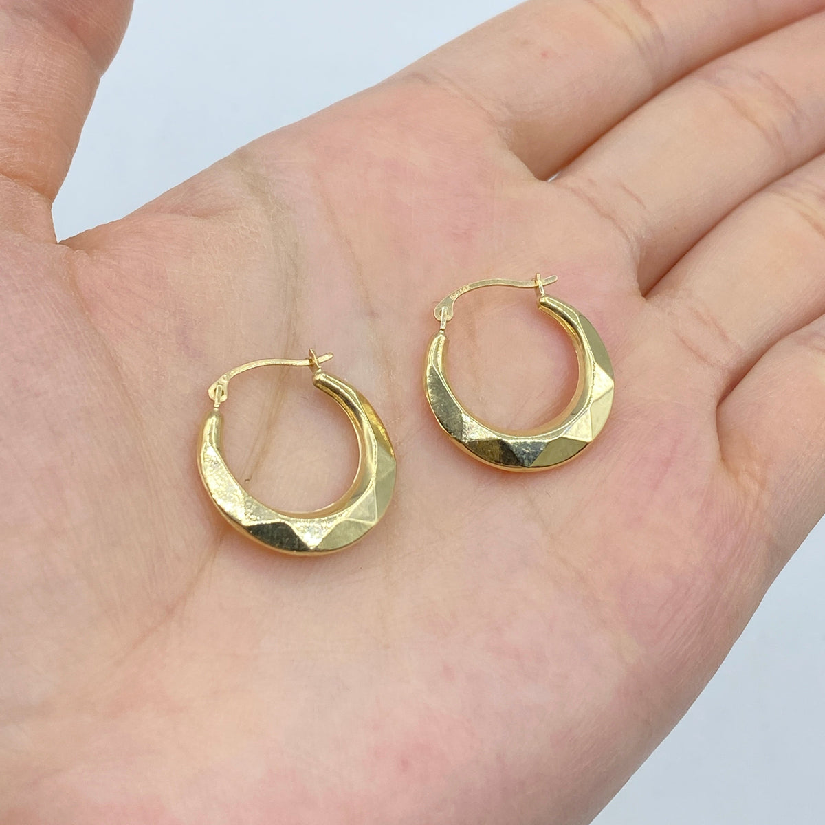 14K Gold Geometric Hoop Earrings - additional product view 2