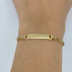 10K Gold Custom Name Plate Mariner Link Baby Diamond Bracelet - additional product view 4