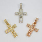 10K Gold Humble Cross Diamond Baguette Pendant - additional product view 9