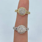 14K Gold Circle Halo Diamond Ring - additional product view 2