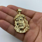 14K Gold Jesus Head Pendant 2.3 in - additional product view 4