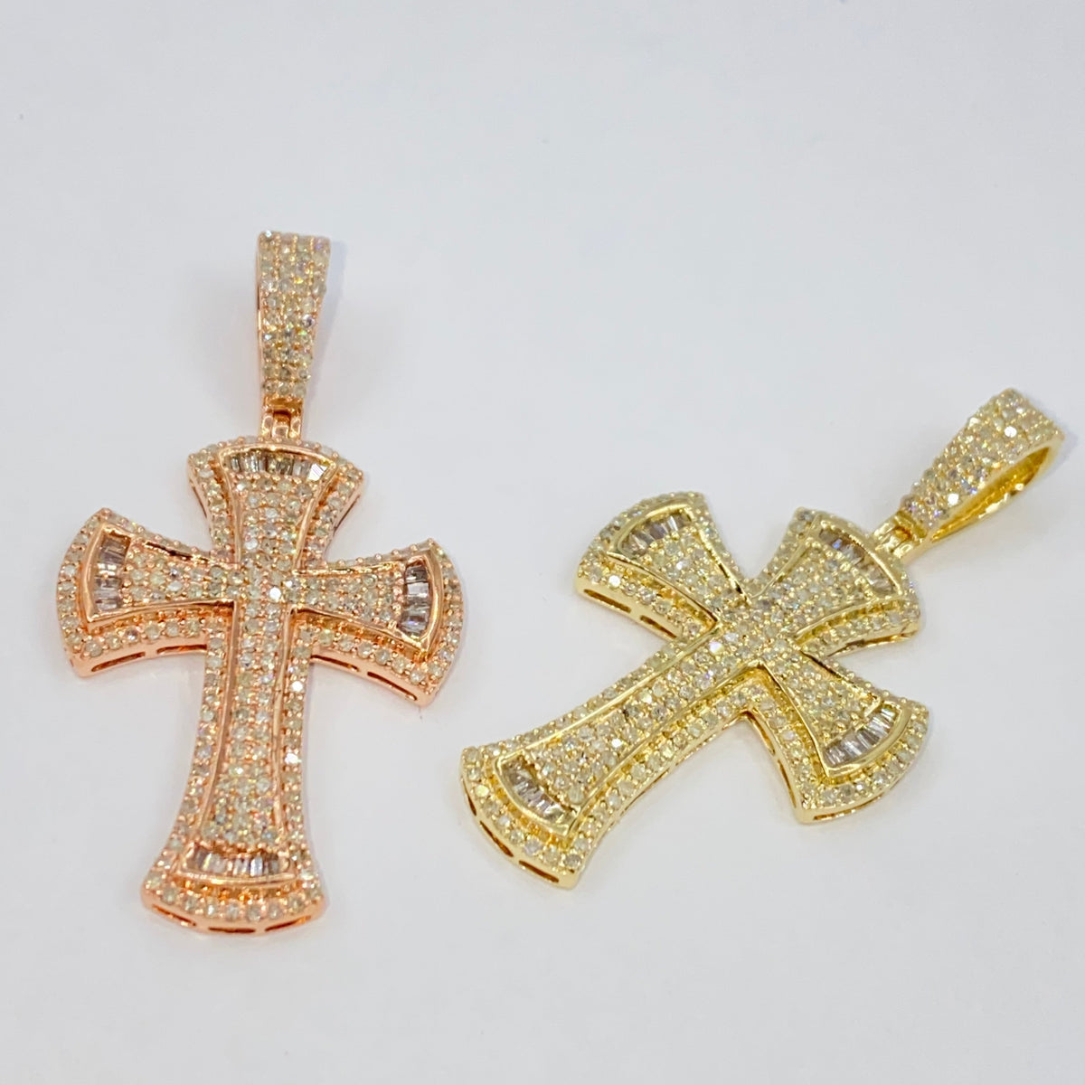 10K Gold Reed Cross Diamond Pendant - additional product view 8