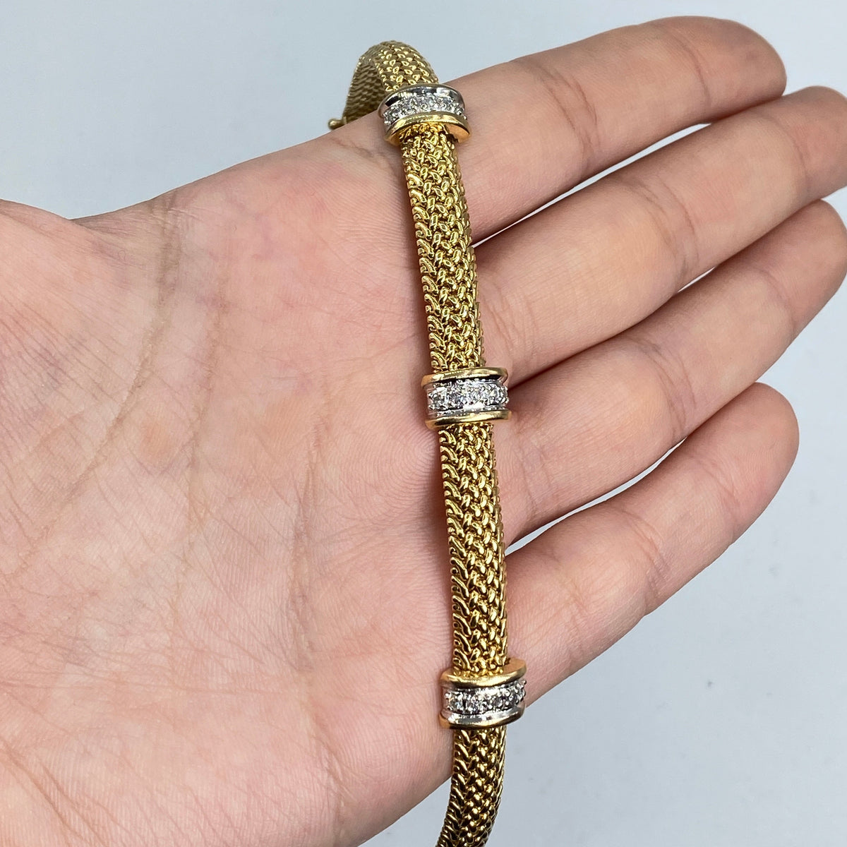 14K Gold Braided Diamond Bracelet - additional product view 4