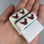 14K Gold Purple Butterfly Diamond Earrings - additional product view 5