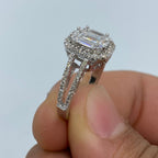 14K Gold Rectangle Diamond Baguette Engagement Ring - additional product view 5