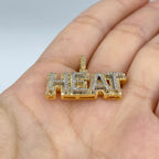 10K Gold Heat Name Plate Diamond Pendant - additional product view 4