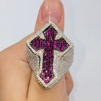 14K Gold Royal Cross Chrome Diamond Baguette Ring - additional product view 2