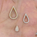 14K Gold 3 Tier Drip Drop Tear CZ Pendant Necklace - additional product view 6