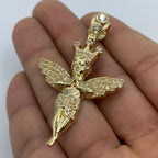 14K Gold Baby Angel with Crown CZ Pendant - additional product view 4
