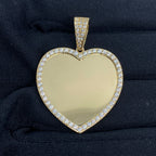 14K Gold Heart Picture Photo CZ Pendant - additional product view 2