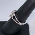 18K Gold Floral Halo Diamond Ring - additional product view 5