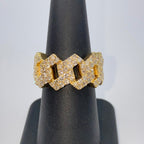 14K Gold 13mm Cuban Link Diamond Ring - additional product view 6