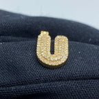 14K Gold Initial U Bubble Diamond Pendant - additional product view 4