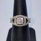 14K Gold Square Halo Twist Diamond Engagement Ring - additional product view 4