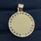 10K Gold Circle Picture Photo CZ Pendant - additional product view 4