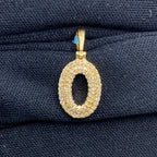 14K Gold Initial O Bubble Diamond Pendant - additional product view 2