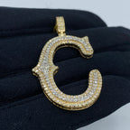 Initial C Old English Diamond Pendant - additional product view 3