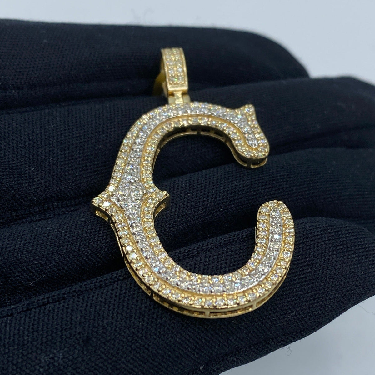 Initial C Old English Diamond Pendant - additional product view 3