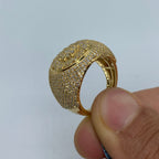 14K Gold Flower Diamond Dome Ring - additional product view 3