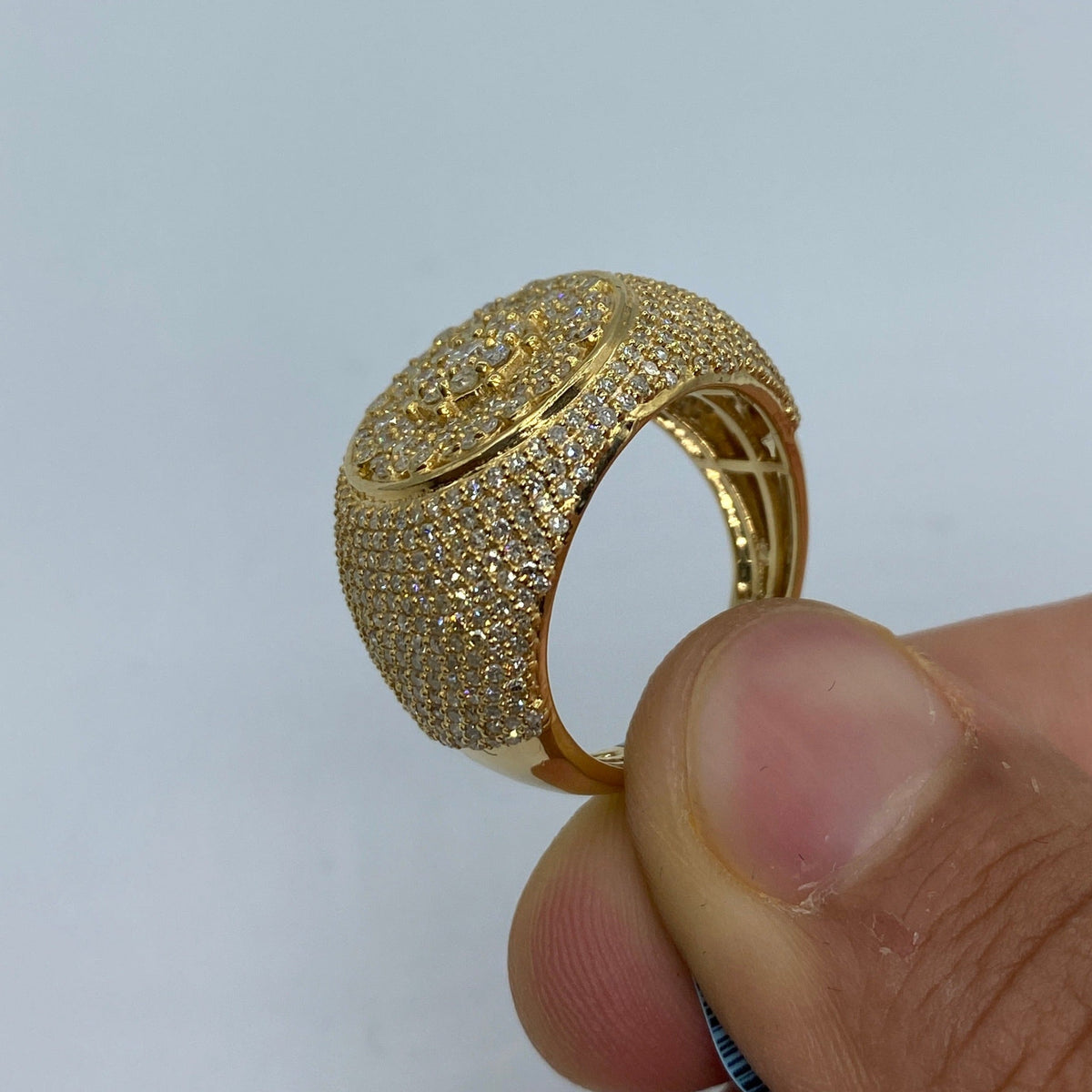 14K Gold Flower Diamond Dome Ring - additional product view 3