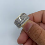 14K Gold Rectangle Quad-Row Diamond Baguette Ring - additional product view 2