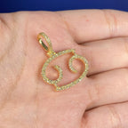 10K Gold Cancer Sign Diamond Pendant - additional product view 4