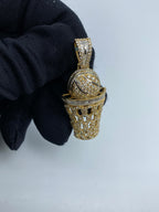 14K Gold Basketball Swish Baguette Diamond Pendant - additional product view 5