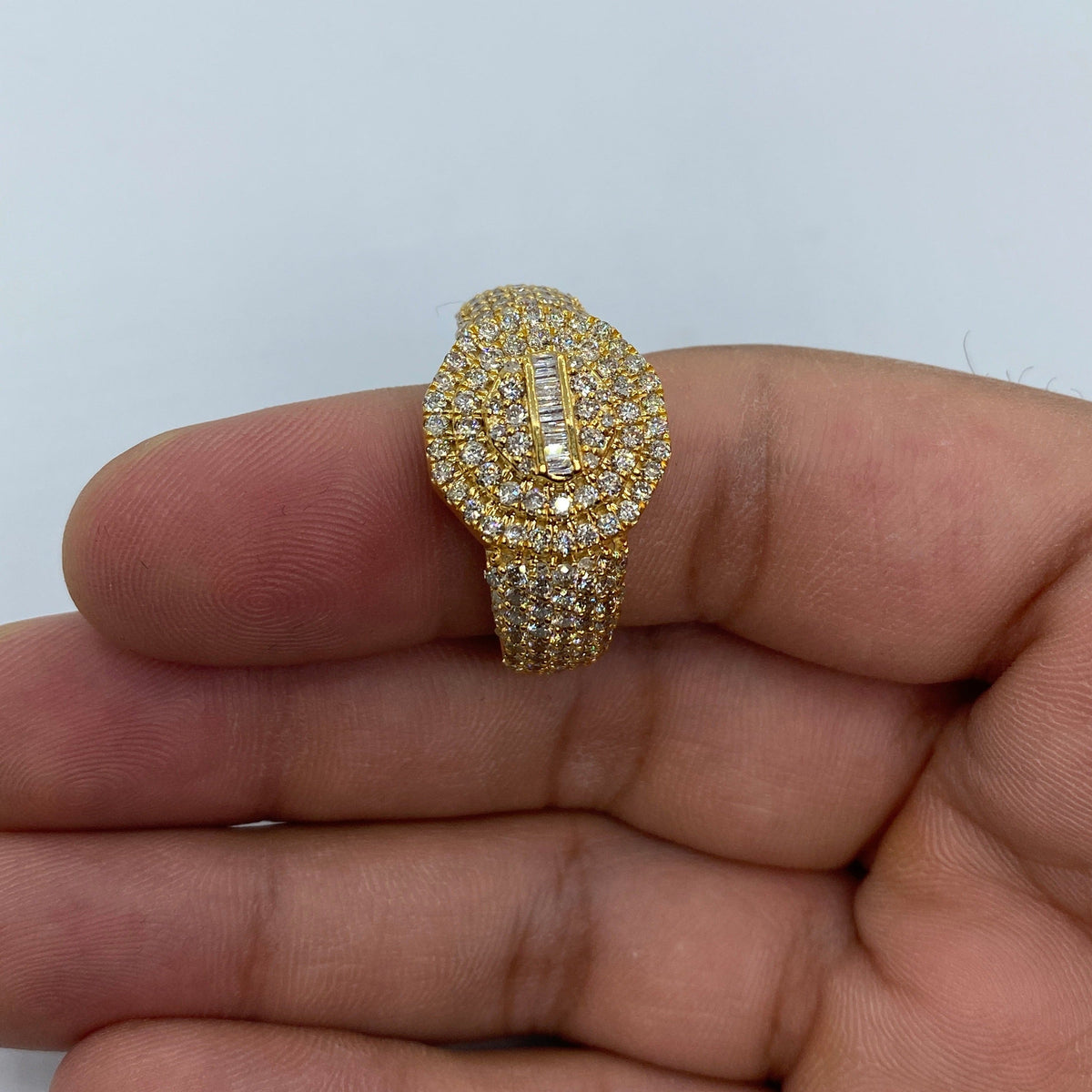 14K Gold Polygon Diamond Baguette Ring - additional product view 6