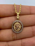 14K Gold Jesus Medallion Pendant - additional product view 5