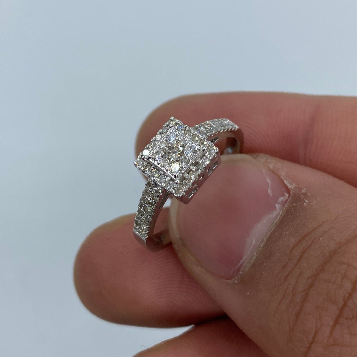 14K Gold 3D Square Diamond Engagement Ring - additional product view 7
