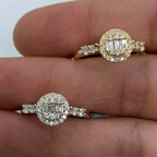 14K Gold Circle Diamond Baguette Engagement Ring - additional product view 6