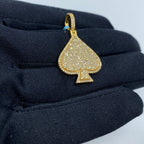 14K Gold Spade Diamond Pendant - additional product view 3