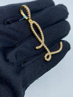 14K Gold Initial L Large Script Diamond Pendant - additional product view 3